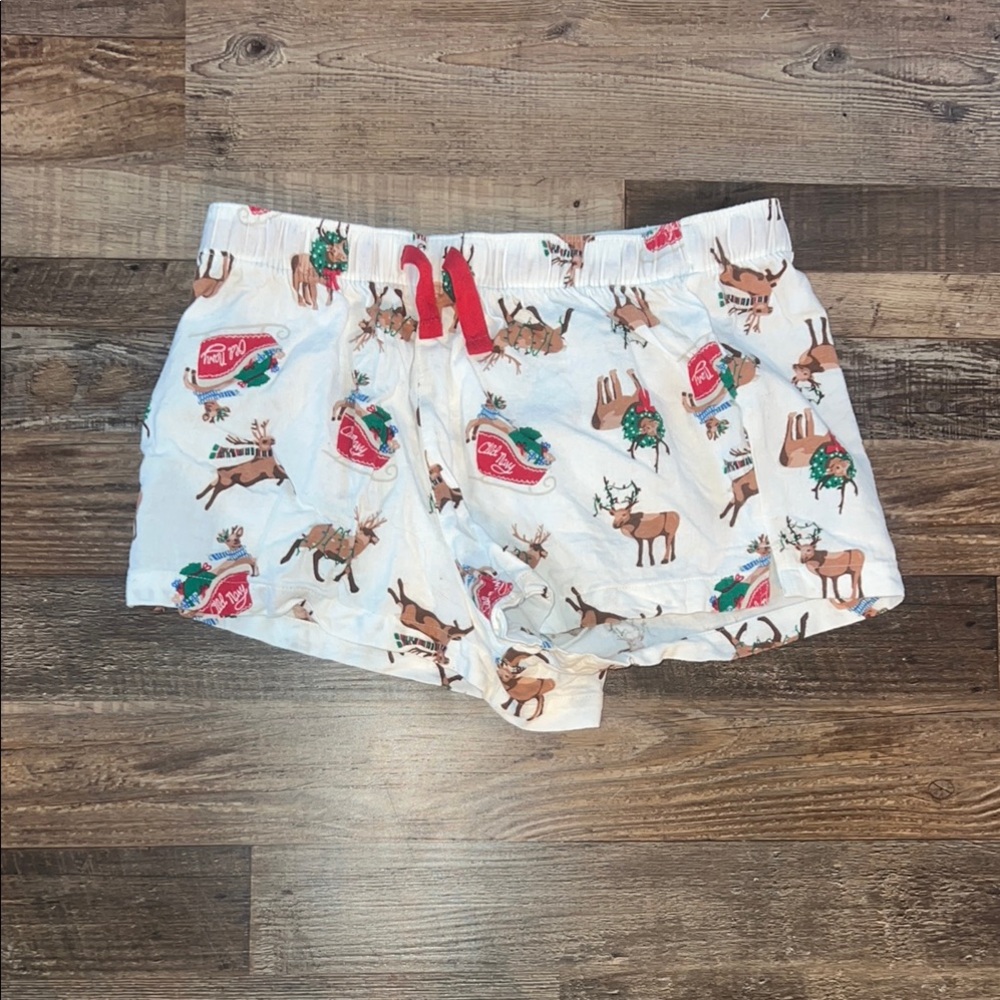 Old Navy Festive White Shorts with Red and Brown Accents